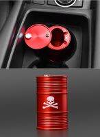 Black Red Aluminum Alloy Skull Car Home Ashtray Interior Accessories Oil Drum Shape e Ash Holder Drop Shiipping CHIZIYO