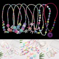 Baby Handmade Necklace Girl Beads Toys Butterflies Flowers Necklace+Bracelet