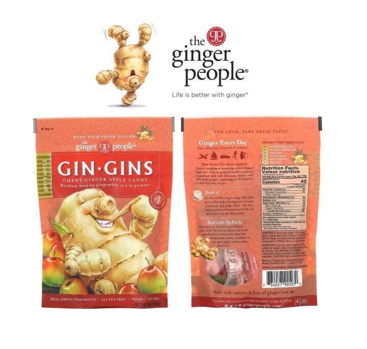 [PREORDER] GIN GINS CHEWY GINGER APPLE CANDY SPICY APPLE 3OZ (84 G) BY