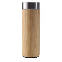 Natural Bamboo 500Ml Stainless Steel Liner Vacuum Flask Insulation Bottle Bamboo Cup Tea