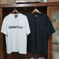 Real Photo Essentials เสื้อยืด Solid Drops 3D Letter โลโก้พิมพ์ผ้าฝ้าย Casual Men S Tees เสื้อผ้าผู้หญิง