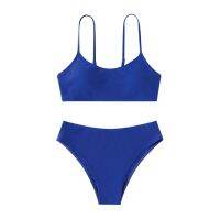 ✺∈✈ 2023 Fashion New Children 39;s Bra Backless Swimwear Split Bikini Girls 39; Solid Color Beachwear Adjuesabla Strap Summer Bathing Suit