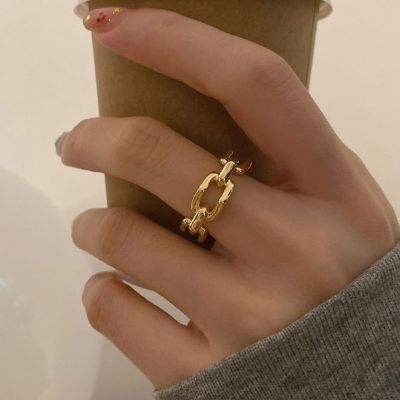 Foxanry Gold Color Finger Rings INS Fashion France Gold Plated Creative Geometric Elegant Party Jewelry Gifts for Women