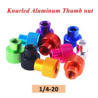 1-5Pcs 1/4-20 Through Hole Aluminum Frame Hand Tighten Flange Nuts Step Knurled Thumb Nut Anodized Camera Tripod Ultralight Nails  Screws Fasteners