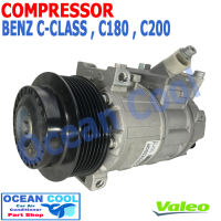 คอมเพรสเซอร์ เบนซ์  C180 , C200  Compressor MERCEDES BENZ  COM0062 HFC-134A  Valeo แท้  813137 ตั้งเเต่ปี 2007 Compressor คอมแอร์รถยนต์ คอมแอร์ คอมเพลสเซอร์ Ocean Cool คอมแอร์รถเบนซ์