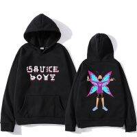 Eladio Carrion Sauce Boyz Monarca น่ารักอะนิเมะ Hoodies มังงะ/สเว็ตเตอร์การ์ตูนกราฟิกชาย/หญิงเข้ารูปแบบปกติมีฮู้ดขนแกะ