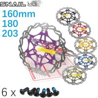 Snail ลอยเบรคดิสก์โรเตอร์6สลักเกลียว MTB Mountain จักรยานไฮดรอลิก160 180 203 Mm เบรค Pad Downhill DH CX