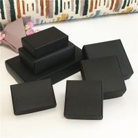 ○✲♘ 24Pcs Black Cardboard Packaging Boxes Jewelry Boxes Multiple Sizes Aircraft Gift Box Black Handmade Soap Packaging Boxes