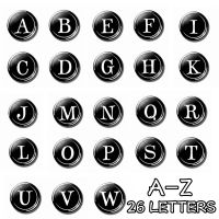 ☁✶ 26 Letters 30 MM Fridge Magnet A-Z Round Glass Cabochon Dome Jewelry Making Magnetic Refrigerator Stickers Letter Birthday Gift