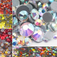 【CW】 Top Rhinestones Ss6-Ss30 Round Flatback Crystals Strass Stones Adhesive Glue Beads Hotfix for Fabric