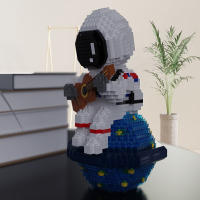 2023 Astronaut Building Blocks Guitar Astronaut อนุภาคขนาดเล็กประกอบตัวต่อเลโก้ที่เข้ากันได้ 3d เครื่องประดับสร้างสรรค์สามมิติ