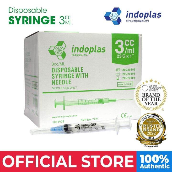 Indoplas 3cc Disposable Syringe Box Of 100 | Lazada PH