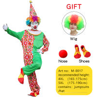 Halloween Clown Funny Party Clown suit Costume with Wig Shoes s Women Joker Dress Up Clothes Christmas 2022