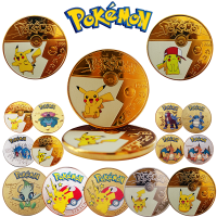 NEW27 Pcs Pokemon เหรียญโลหะเงินเหรียญ Pikachu Golden Pokemon การ์ดอะนิเมะเหรียญที่ระลึก Charizard รอบเหรียญโลหะของเล่น-Pujeu