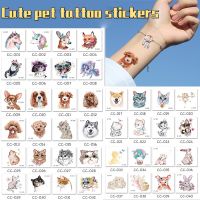 8pcs New Product Animal Small Teddy Husky Shiba Inu Tattoo Stickers Cute Pet Dog Cat Cartoon Children Face Tattoo Stickers