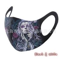 Breathable ice silk multi-color washable customized skull print Christmas mask Z