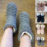 Winter Women Slippers Shoes Winter Couple Floor Socks Adult Non-Slip Thickening Velvet Indoor Dance High-Tube Slippers Socks Tights