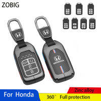 ZOBIG สำหรับ Honda ที่ห้อยกุญแจปลอกเคสกุญแจรถยนต์พร้อมพวงกุญแจพอดีกับ CR-V ซิวิคแอคคอร์ดพอดี HR-V Odyssey JED Crosstour Crider ซองใส่กุญแจต้นฉบับ