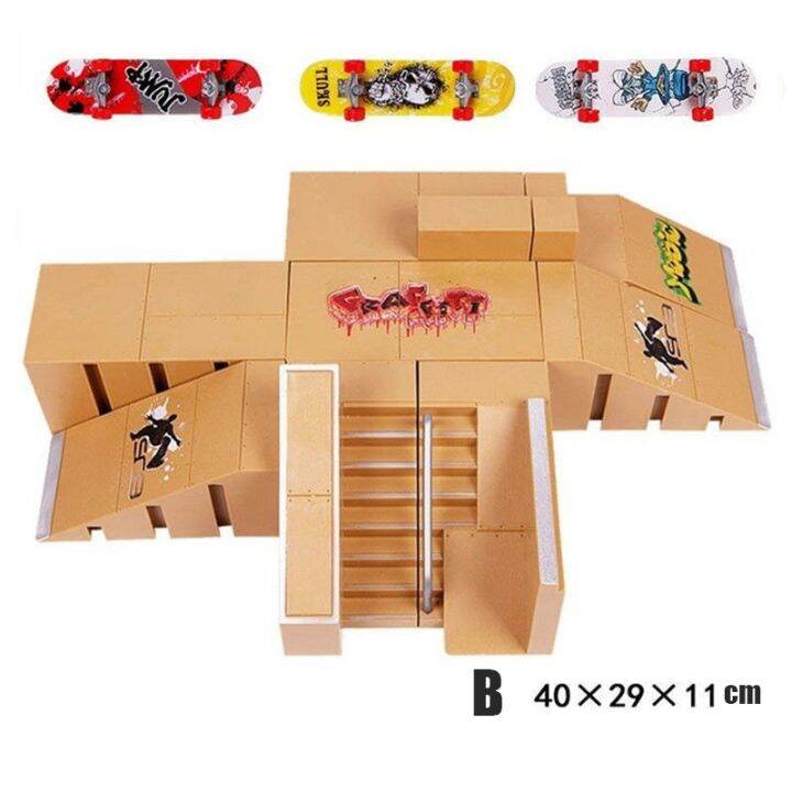 Finger Skateboard Kit Deck Bigger Fingerboard Ramps Skate Park Fingers