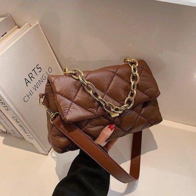 Bag handbag chain ling in the fall and winter of 2021 the new single shoulder bag is contracted brim small party charter