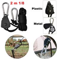 2 M1/8 Camping Awning Wind Rope Tent Adjustable Rope Fastener Fixed Buckle Pulley Tensioner Ratchet Hangers Lights Lifting Tool