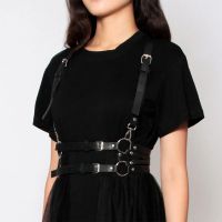 【YF】 UYEE PU Leather Harness Top Women Punk Belt Chest Corset Garter Body Chain Cage Gothic Suspender Festival Accessories