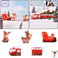 CHOLASEY Bonsai Fairy Garden Dollhouse Miniature Carriage Home Decor Deer Figurines Christmas Ornament