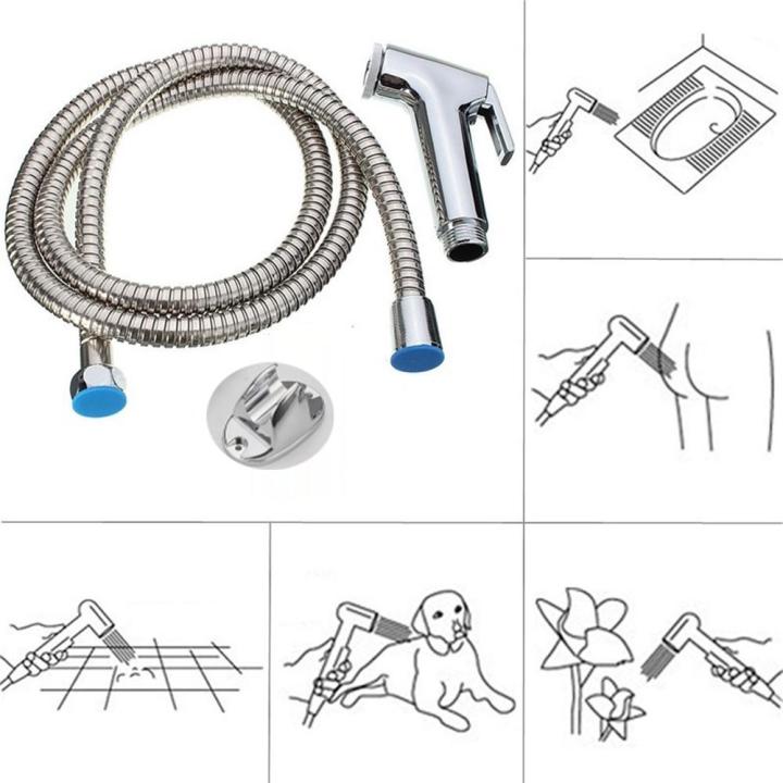 promotion-หัวฉีดชำระพร้อมสายเหล็กและที่แขวน-แข็งแรงทนทานทนแรงดันน้ำได้ดีเยี่ยม-ดีไซน์เรียบหรู-สุดคุ้มม-ก็-อก-ซัน-ว่า-วาว-ก็-อก-น้ำ-ก็-อก-ติด-ผนัง-ต่อ-ก็-อก-น้ำ