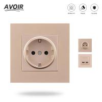 Avoir EU FR Standard Power Socket Type 86 Plastic Panel Socket Dual USB Charger Adapter Socket for Mobile France Enchufe