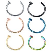2023 Fake Piercing Titanium Nose Ring For Women Open Hoop Ring Type Hoop Piercing Stud Body Jewelry Accessories Body jewellery