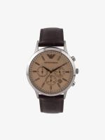 Emporio Armani นาฬิกาข้อมือผู้ชาย Classic Chronograph Beige Dial Brown รุ่น AR2433