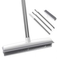 Magee8 Rubber Broom Rake with Squeegee Handle for Remover Hardwood Floor Scratch