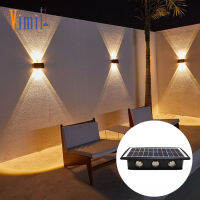 Vimite 4/6 Led ไฟติดผนังโซล่า กันน้ํากลางแจ้ง ไฟอัตโนมัติ Modern Wall Light Home Decoration Warm ไฟแต่งสวนโซล่า for Yard Balcony Fence ไฟตกแต่งโซล่าเซลล์