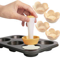 พลาสติก Pastry Tamper Tart Shell Moulds เครื่องตัดทาร์ตดอกไม้/แป้งกลมชุดเครื่องตัดคุกกี้ Cupcake Muffin Mold