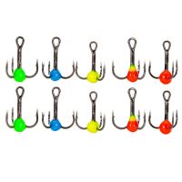 10Pcs/Set Winter Ice Fishing Three-Jaw Hooks Durable High Carbon Steel Fishing Hooks Fishing Accessories