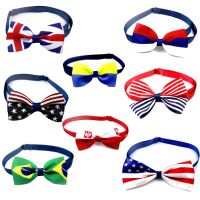 【CW】 Cute National Flag Cat Dog Collar Cats Dog Bow Tie Adjustable Pet Neck Strap Cat Dog Grooming Accessories Puppy Cat Necklace