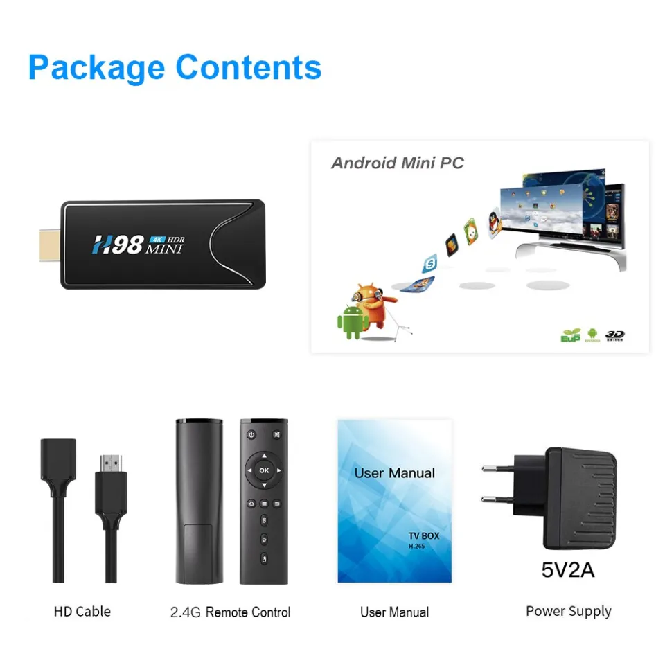 Mxqmini Tv Stick With Android 10.0 4k Smart Tv Box Wifi Mini Smart