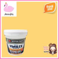 สีน้ำทาภายนอก NIPPON PAINT VINILEX ACRYLIC #NPOW1143T สี SWEET YELLOW ด้าน 2.5 แกลลอนWATER-BASED EXTERIOR PAINT NIPPON PAINT VINILEX ACRYLIC #NPOW1143T SWEET YELLOW MATT 2.5GAL **ด่วน สินค้าเหลือไม่เยอะ**