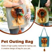 Cat Carrier Bag Cute Lion-Shaped Cat Carrying Bag Large Capacity Cat