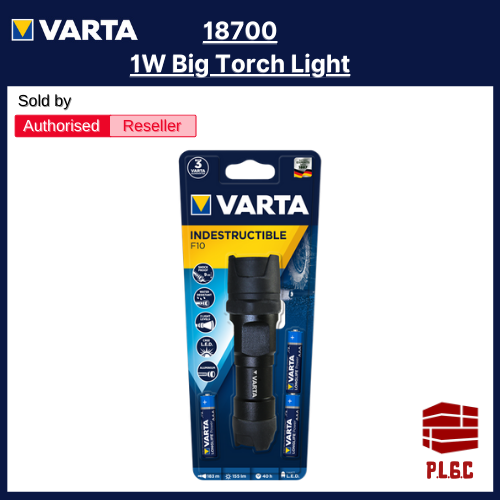 Varta 18700 1W Indestructible Torch Light with ( AAA x 3 pcs ) | Lazada