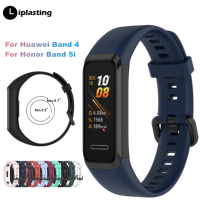 Liplasting สายรัดข้อมือซิลิโคน5i,สายนาฬิกาข้อมือทนทานกันน้ำปรับได้สำหรับ Huawei Band 4 /Honor Band