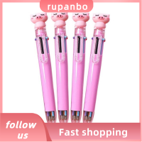 RUPANBO039392692 6ใน1ปากกาพลาสติกปากกาลูกลื่น4แพ็ค0.5มม. สำนักงานโน้ตหลากสี