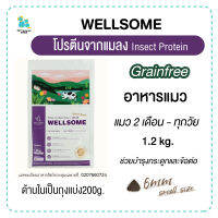 ใหม่!! Wellsome อาหารแมว โปรตีนจากแมลง นำเข้าจากเกาหลีใต้ แมวแพ้ง่าย บำรุงข้อต่อ 1.2กก. เม็ดขนาด6mm. มีเก็บปลายทาง