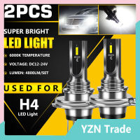 2ชิ้น H4 9003 Hb2ไฟหน้ารถมอเตอร์ไซค์แบบ Led ชุดหลอดไฟเสริมหลอดโคมไฟสไตล์วินเทจสูง-ต่ำลำแสงไฟสว่างจ้าเป็นพิเศษ6000K 360องศา【fast】