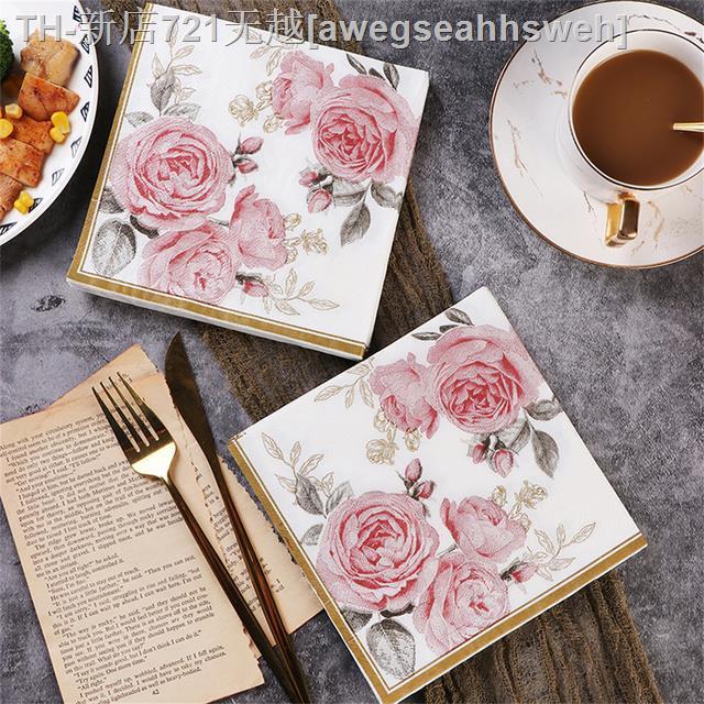 cw-10-20pcs-33cm-pink-decoupage-paper-napkins-floral-serviette-tissues-tableware-wedding-xmas