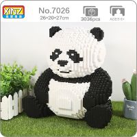 XZ 7026 Animal World Cartoon Panda Bear Cat Wild Pet Zoo 3D Model DIY Mini Magic Blocks Bricks Building Toy for Children no Box