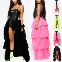 hot【DT】ﺴ☄  2020 Mesh Skirts Waist Umbrella Ladies Layered Tulle Tutu 2 Womens Skirt Clubwear