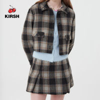 [KIRSH] SMALL CHECK CROP JACKET |22AW | Women CROP JACKET | ZIP UP | Hoodie women |Korean Style | Hoodie for girl | Hoodie cute | Korean fashion