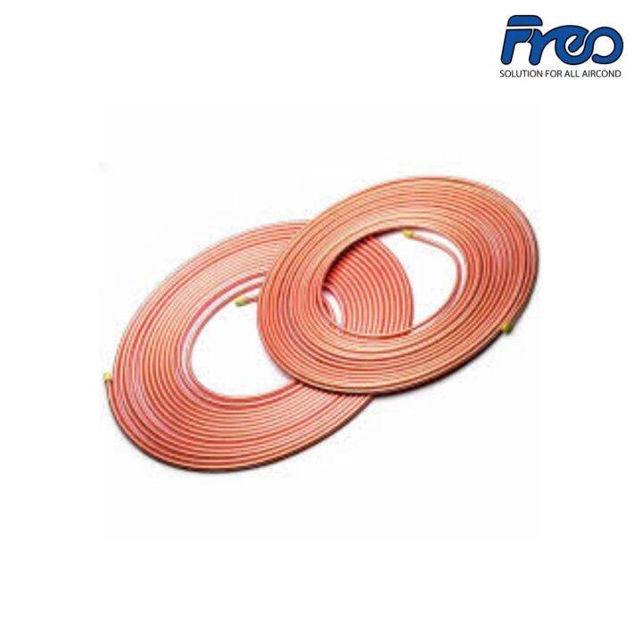 AIRCOND COPPER PIPE, LOOSE CUT FEET, INSULATION, COPPER NUT, FLARE