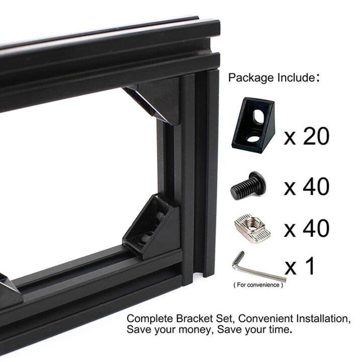 ขั้วต่ออลูมิเนียม20ชิ้น-สำหรับสล็อต6มม-2020ชุดอุปกรณ์รางโพรไฟล์อะลูมิเนียมขึ้นรูป